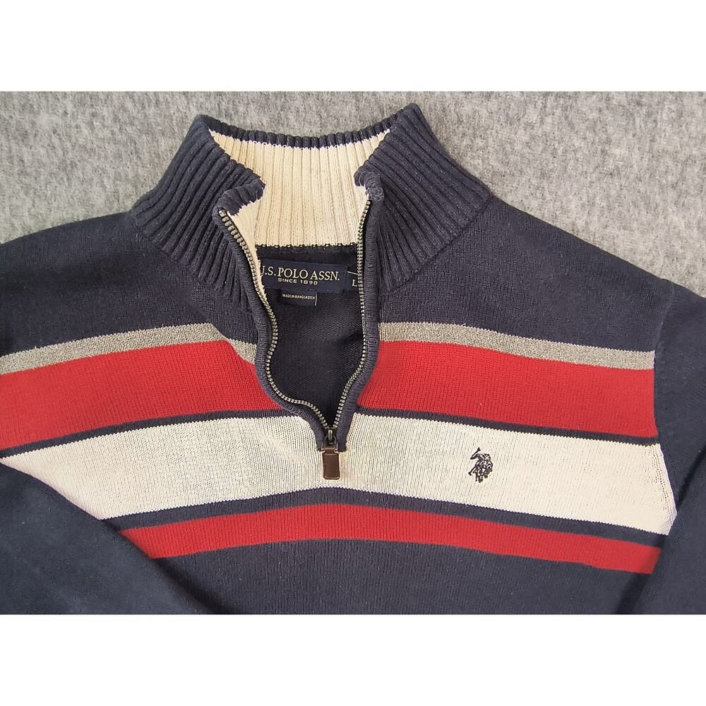 Men's US Polo Assn. Sweater - 1/4 zip men's Polo - Size L